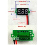 Voltmetru digital cu leduri verzi, 3.5 - 30 V, de culoare negru, cu 3 digit si 2 fire